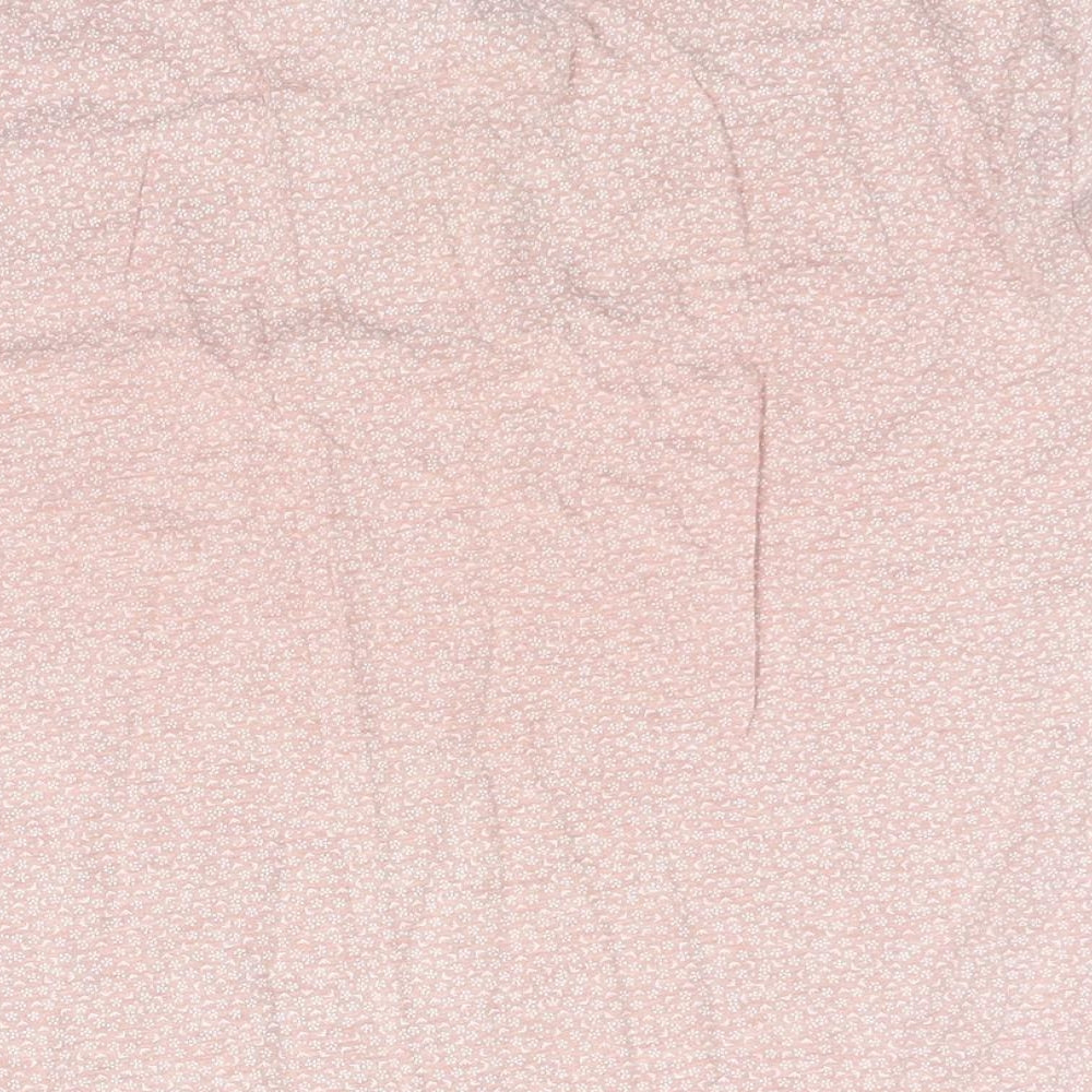 Next Mens Pink Geometric Cotton Polo Size L Collared Button