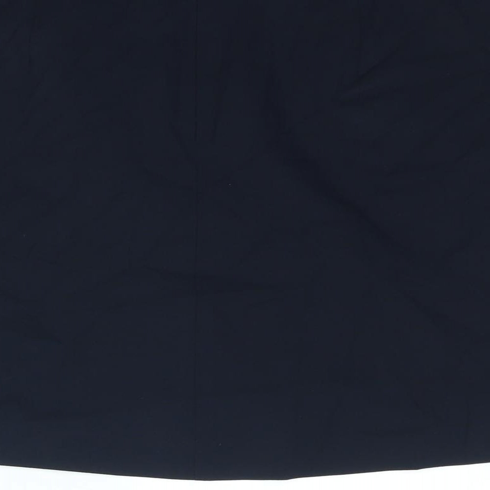 Marks & Spencer Womens Blue Polyester A-Line Skirt Size 10 Zip