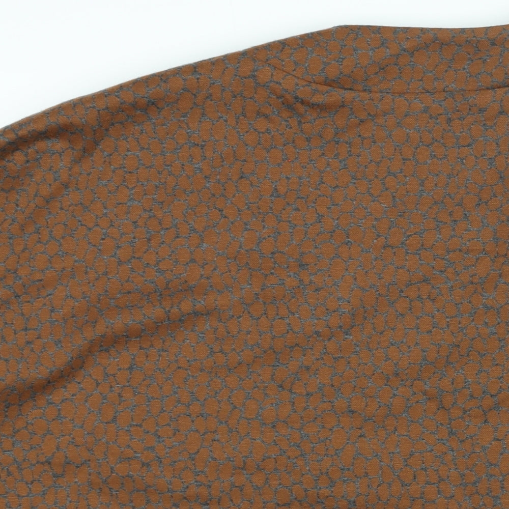 QuZu Womens Brown Geometric Jacket Size 12