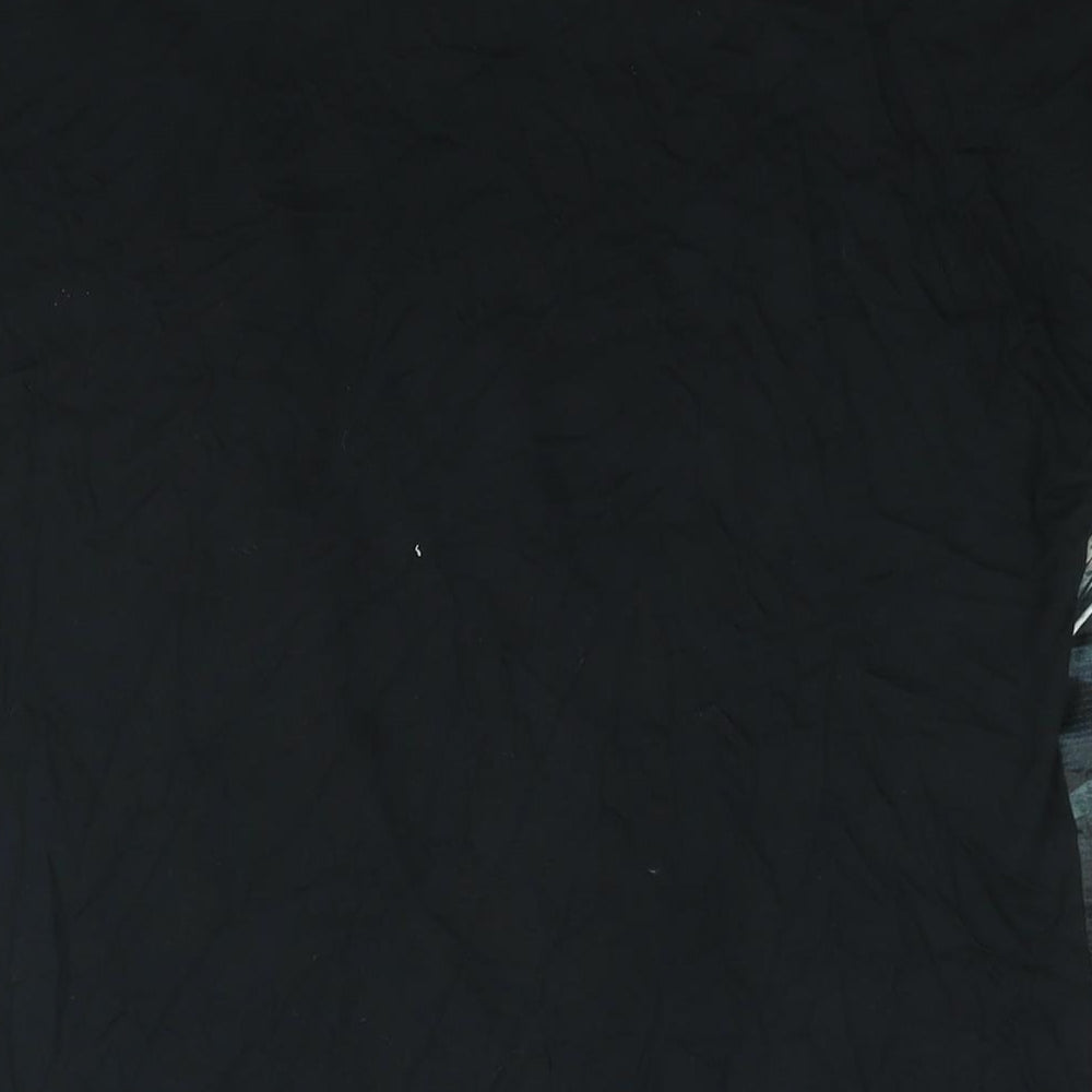 Marks & Spencer Womens Black Polyester Basic Blouse Size 12 Round Neck - Floral Print