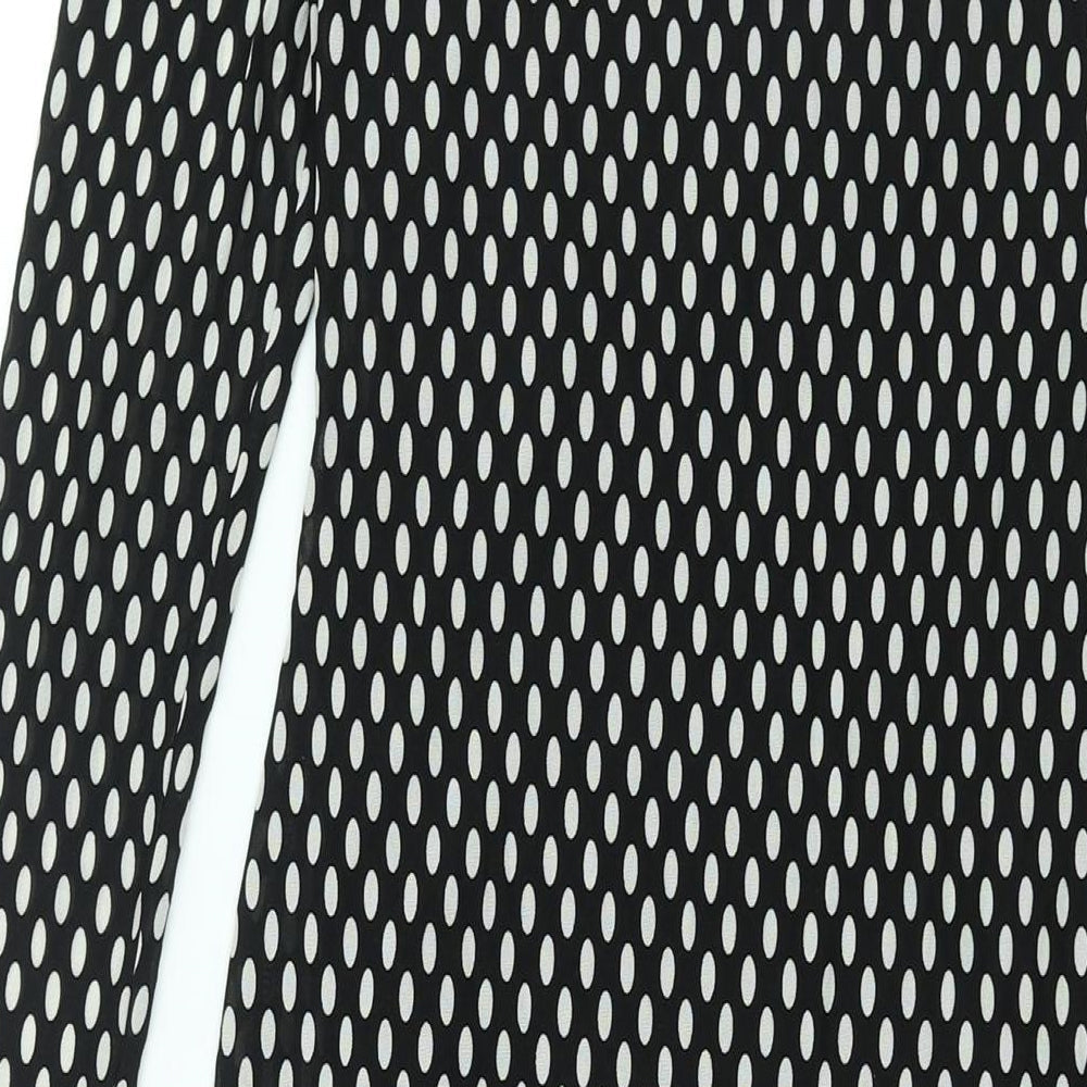Glamorous Womens Black Plaid Polyester Shift Size 10 Round Neck Pullover