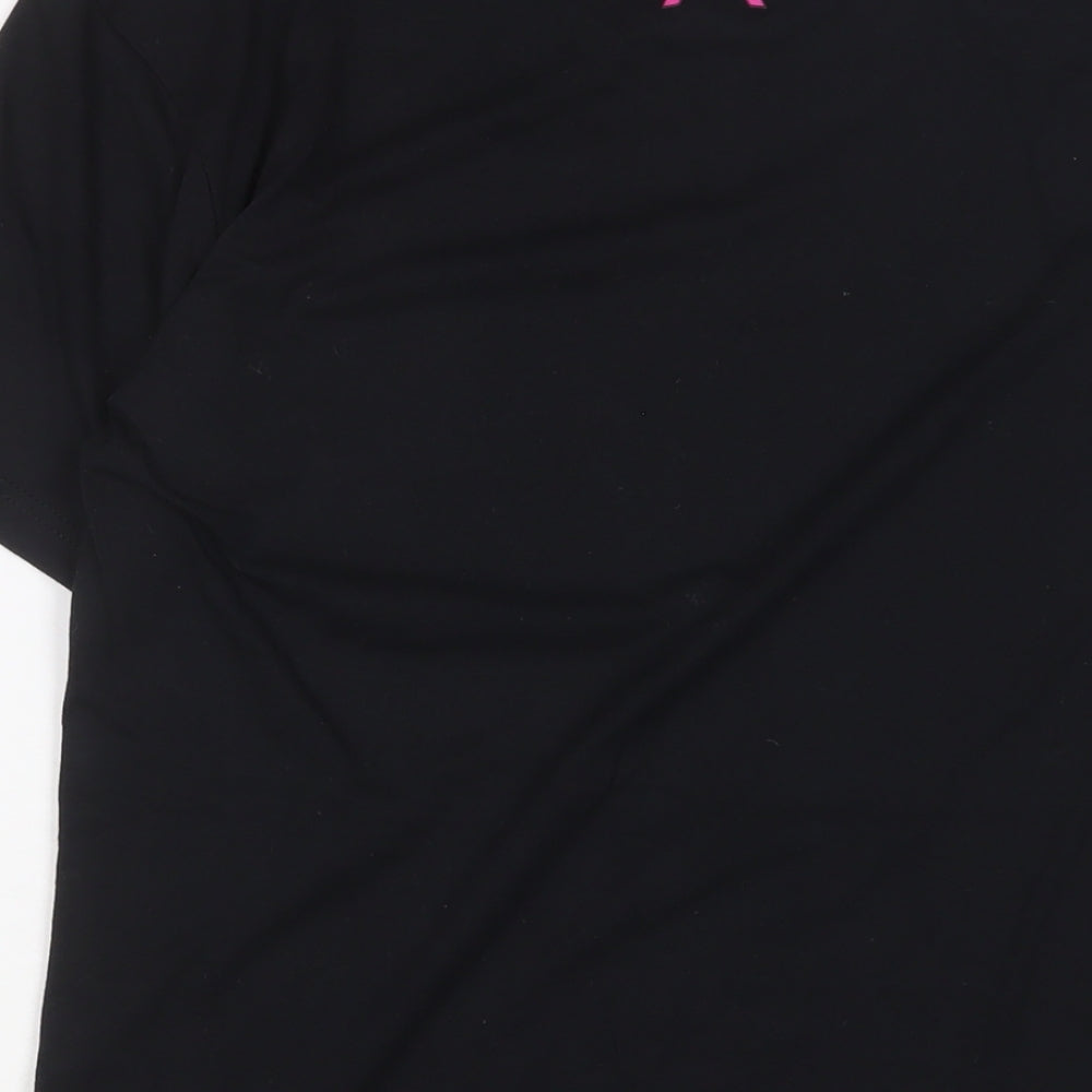 Next Level Womens Black Cotton Basic T-Shirt Size M Crew Neck