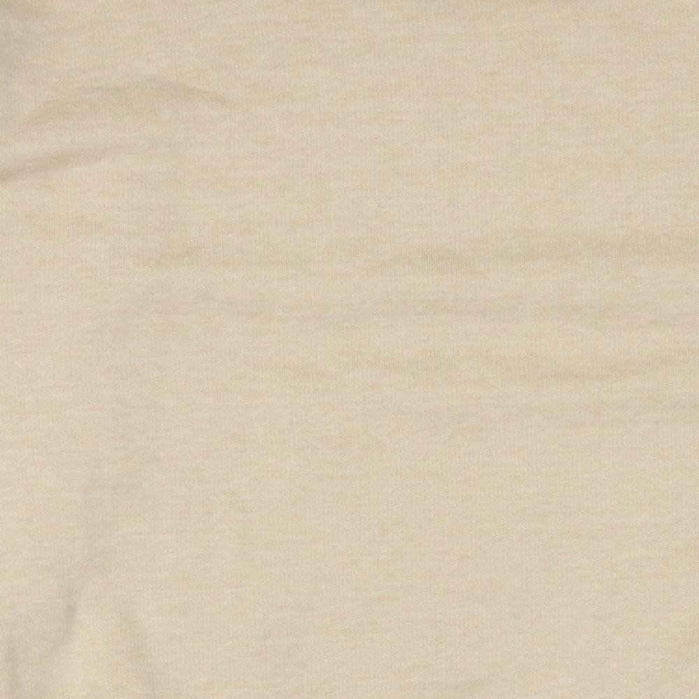 PRETTYLITTLETHING Womens Beige Cotton Pullover Sweatshirt Size 16 Pullover - Embroidered