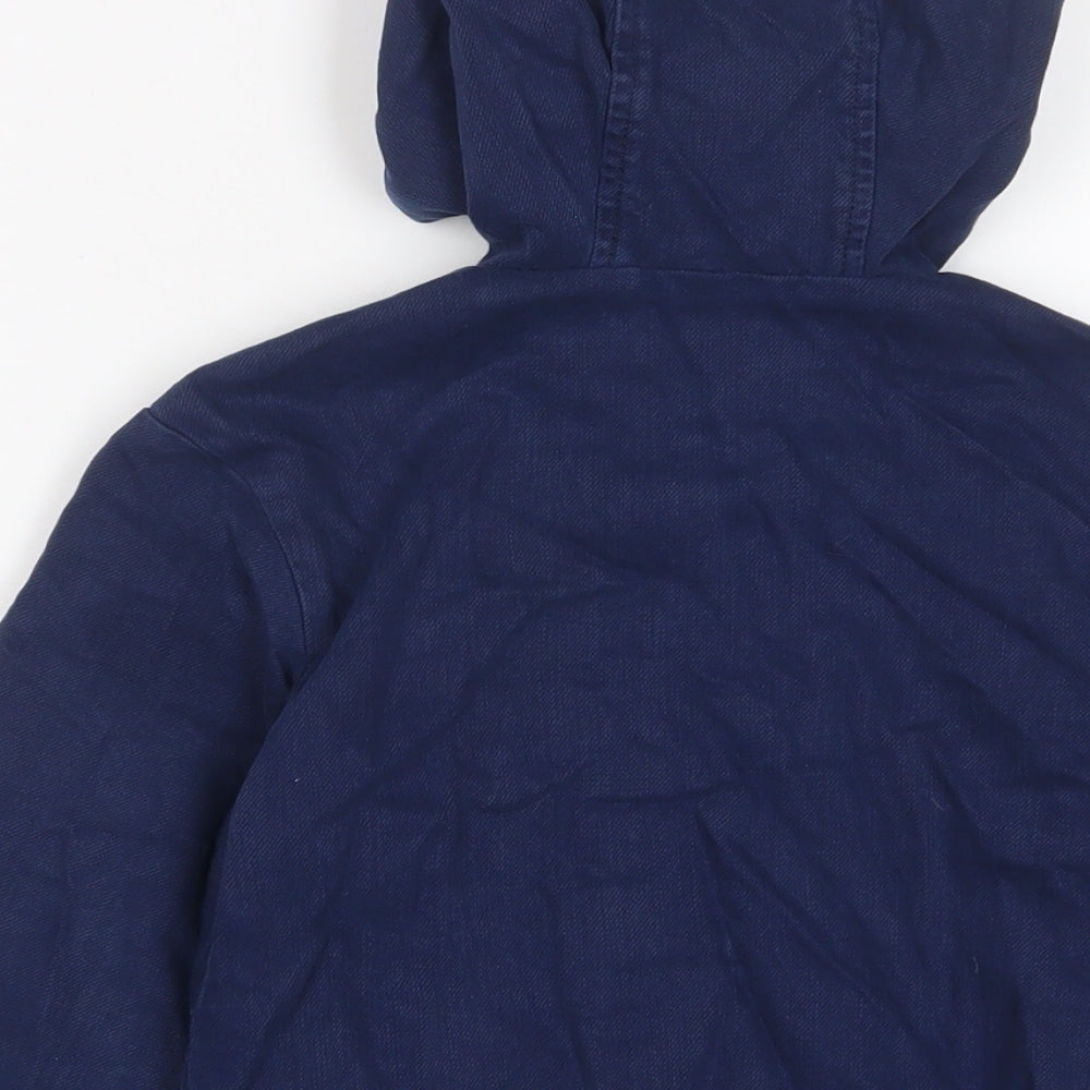 Marks & Spencer Boys Blue Cotton Full Zip Hoodie Size 5-6 Years Zip