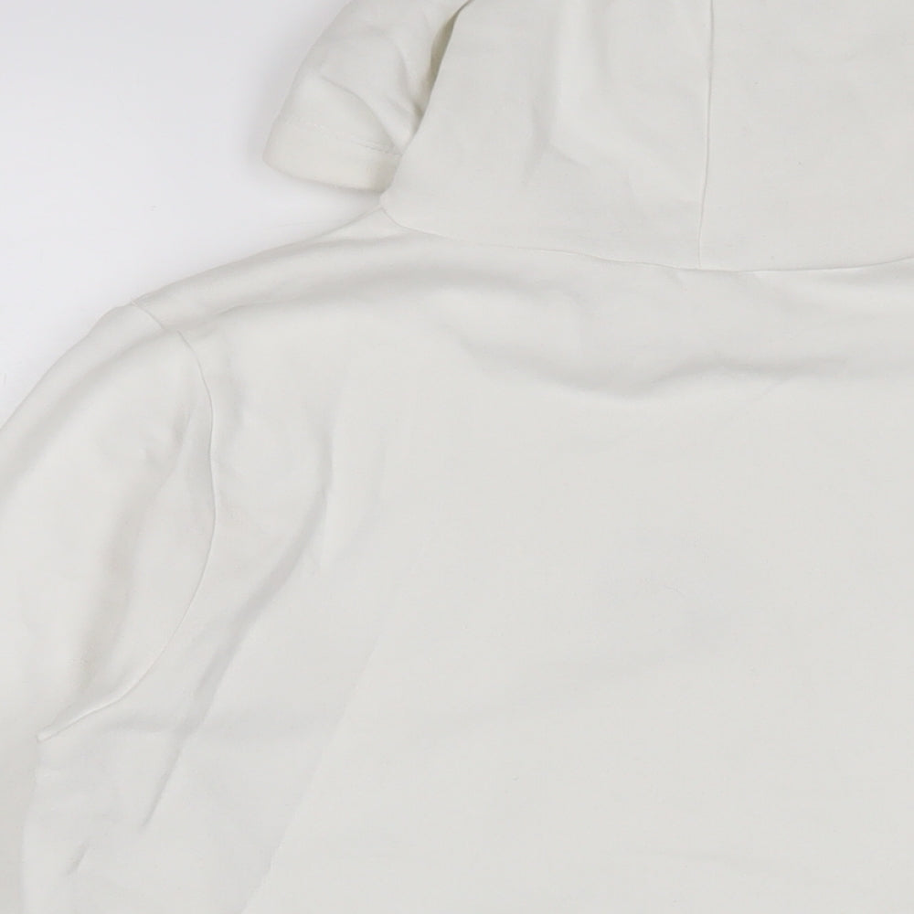 Kotton Womens White Cotton Pullover Hoodie Size L Pullover - Embroidered