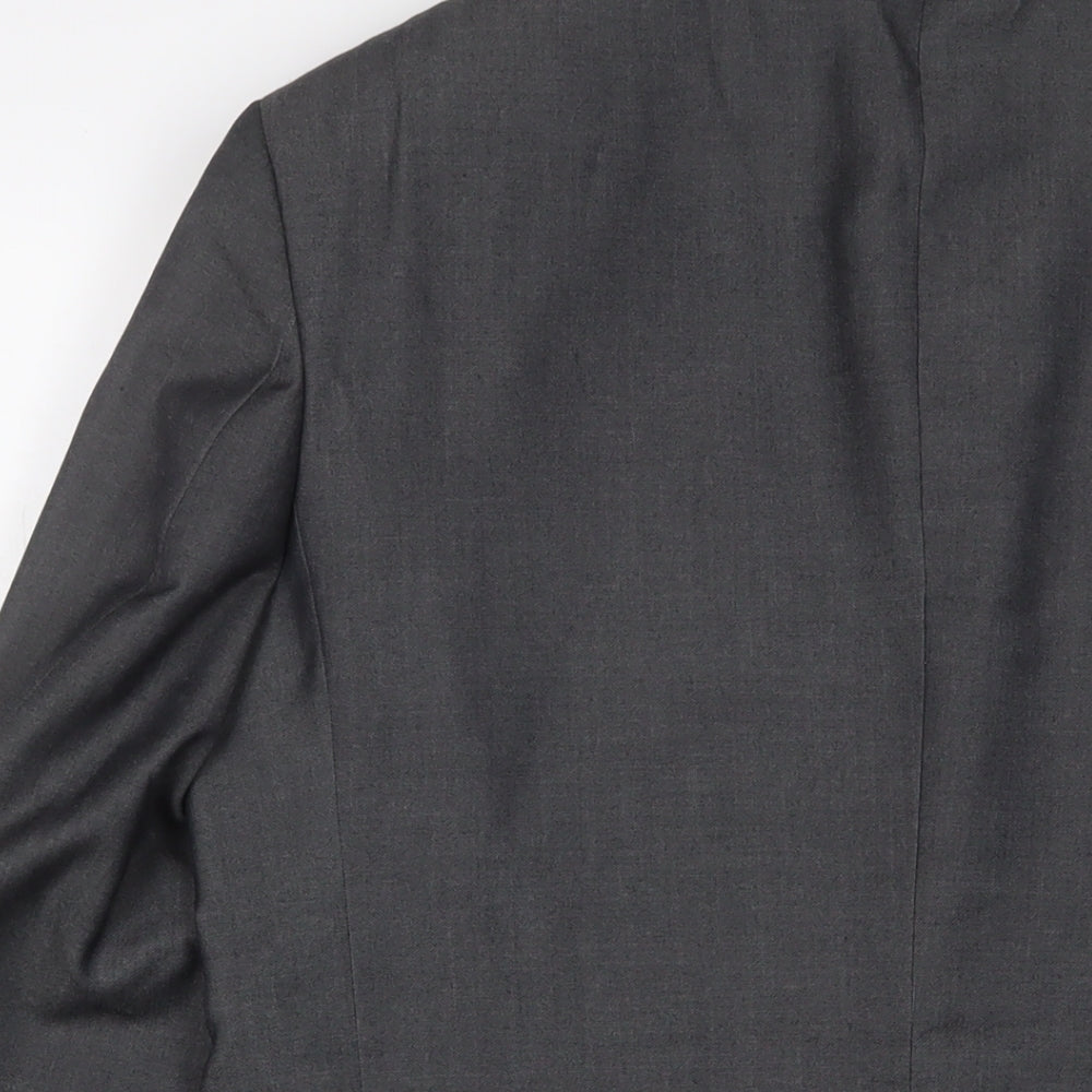 PINSTRIPE Mens Grey Polyester Jacket Suit Jacket Size 42 Regular