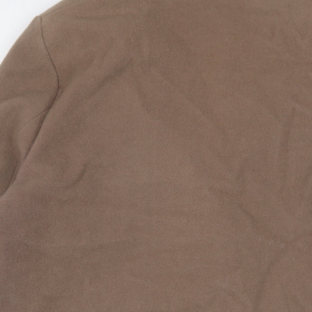 NuAge Womens Brown Overcoat Coat Size 12 Button