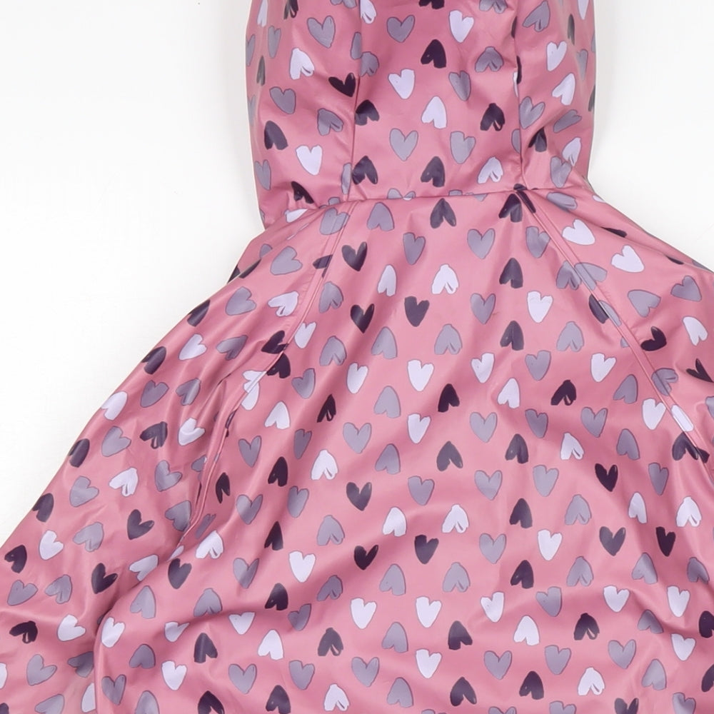 Lupilo Girls Pink Rain Coat Coat Size 6-7 Years Zip