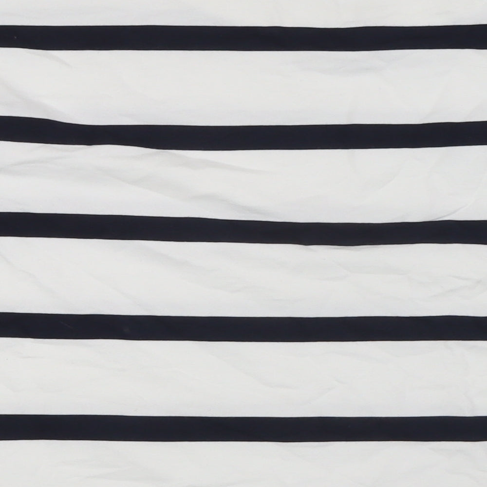 Marks & Spencer Womens White Striped Cotton Pullover Sweatshirt Size M