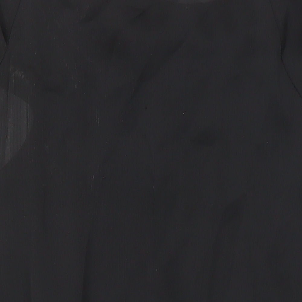 River Island Womens Black Polyester Tunic Blouse Size 8 Scoop Neck - Elasticated Waist