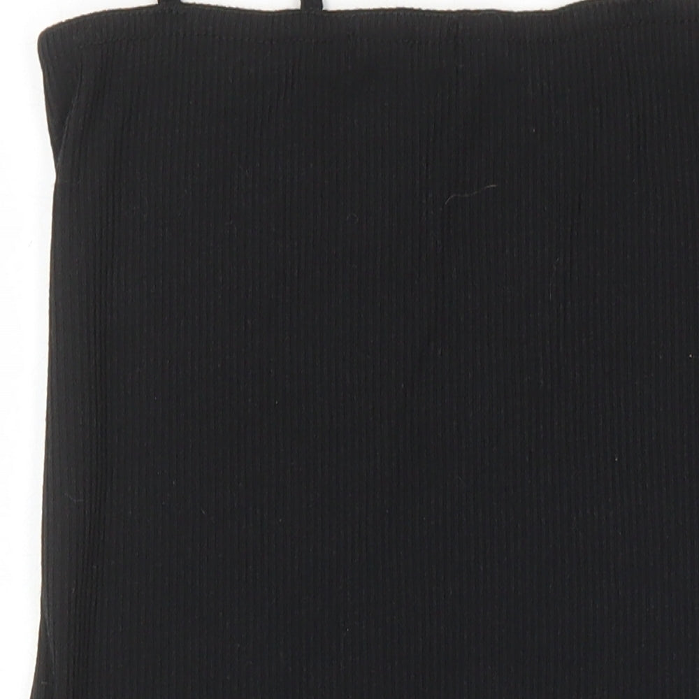 Nasty Gal Womens Black Houndstooth Polyester Fit & Flare Size 8 Square Neck