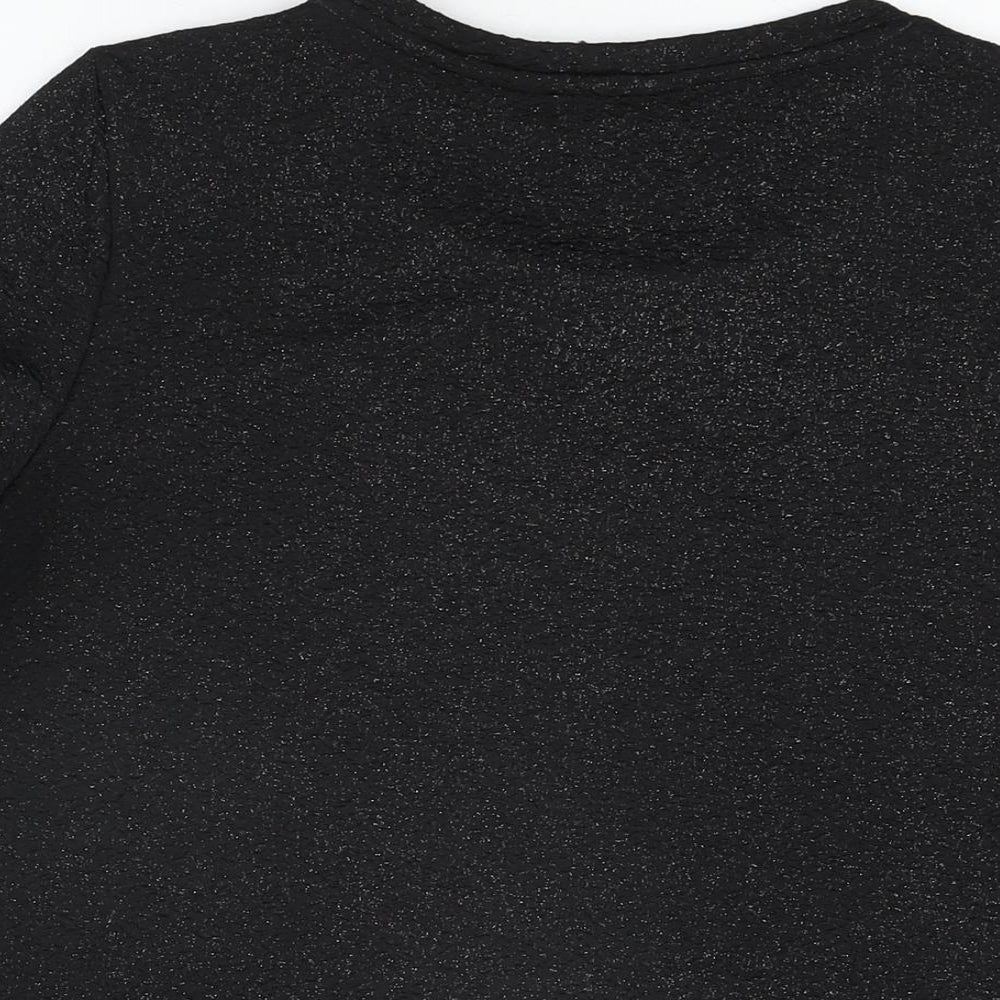 NEXT Womens Black Polyester Basic T-Shirt Size 12 Round Neck