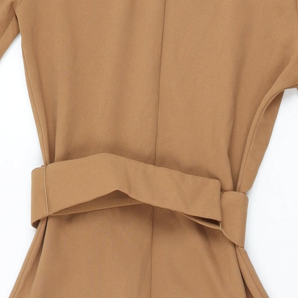 Zara Womens Beige Polyester A-Line Size S Round Neck Pullover