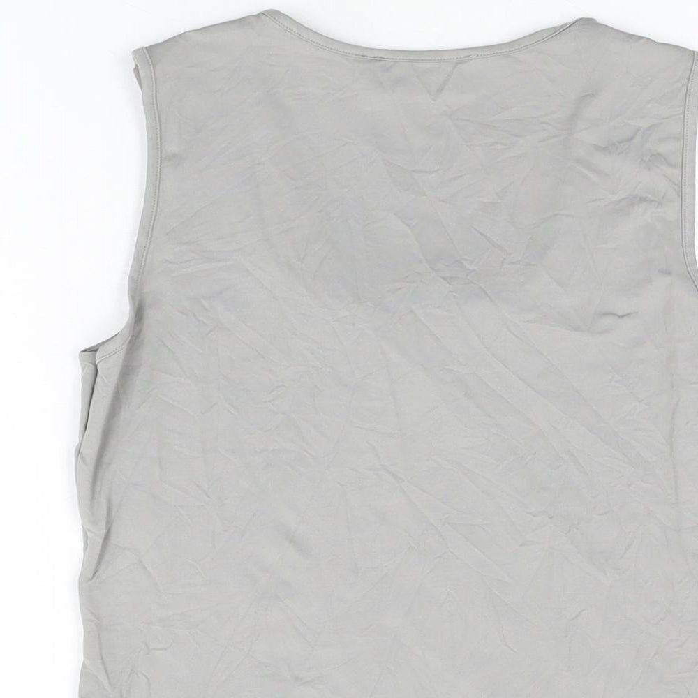 YAYA Womens Grey Polyamide Basic T-Shirt Size M Square Neck