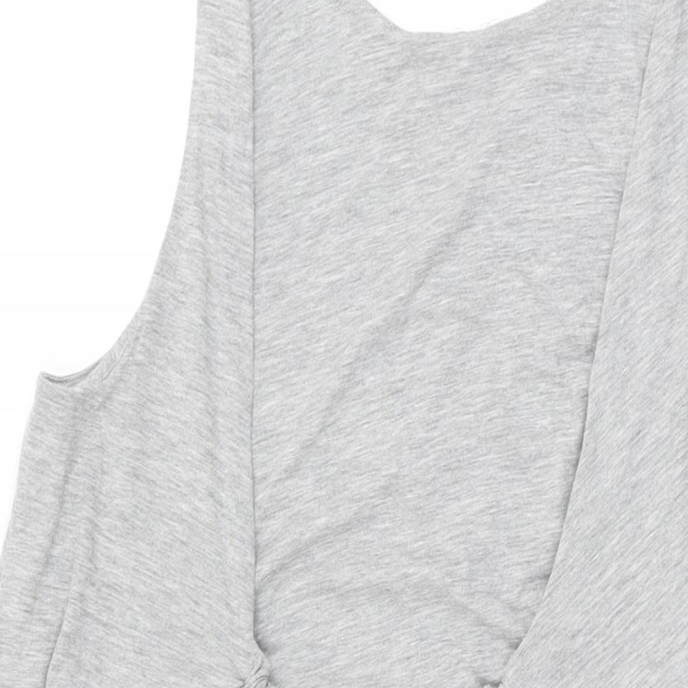 H&M Womens Grey Polyester Shift Size 8 Round Neck Pullover
