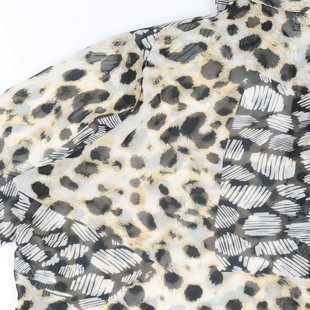 ASOS Womens Multicoloured Animal Print Polyester Basic Button-Up Size 10 Collared