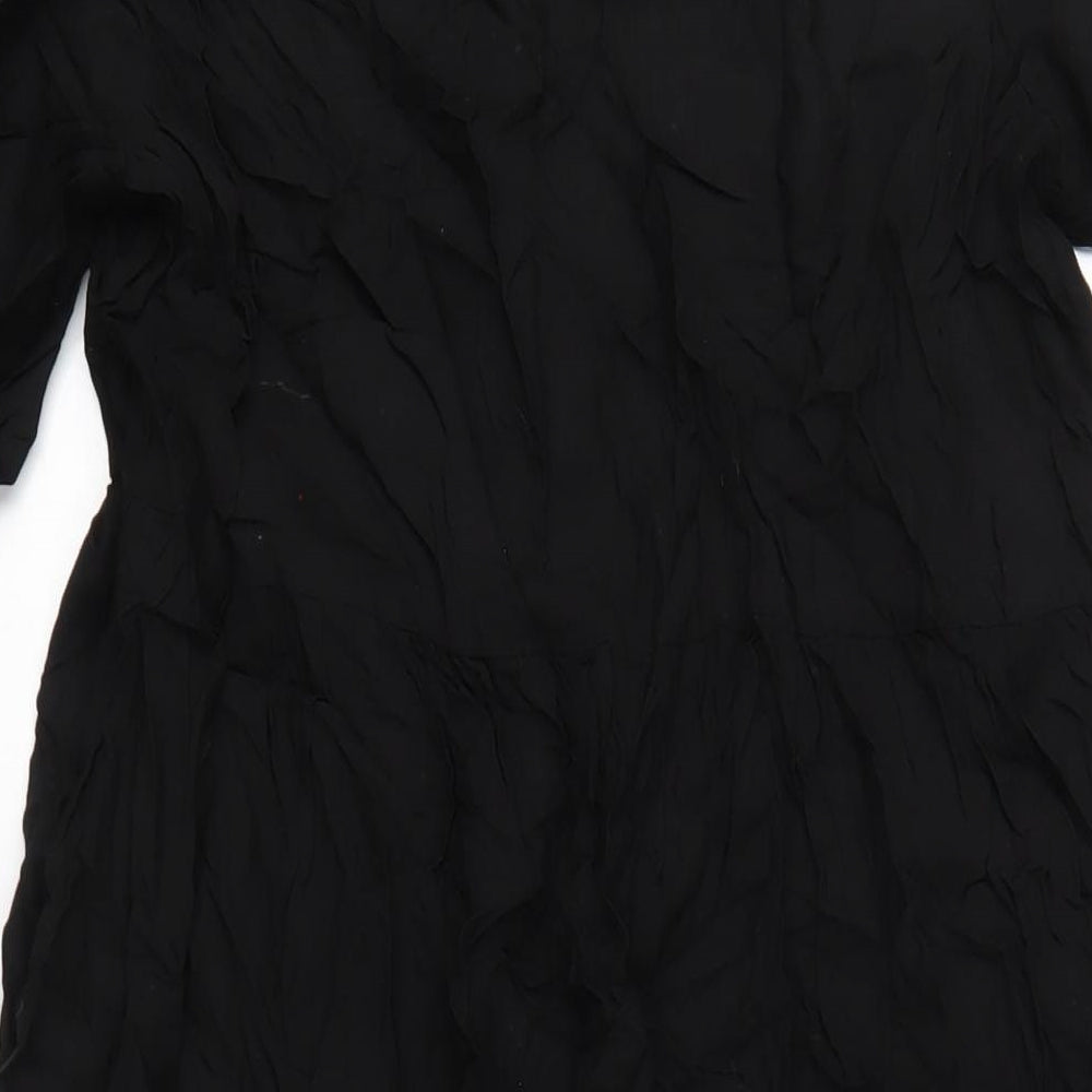 H&M Womens Black Viscose A-Line Size M V-Neck Pullover