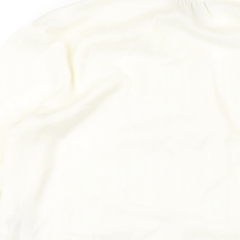 H&M Womens Ivory Polyester Basic Blouse Size 10 V-Neck