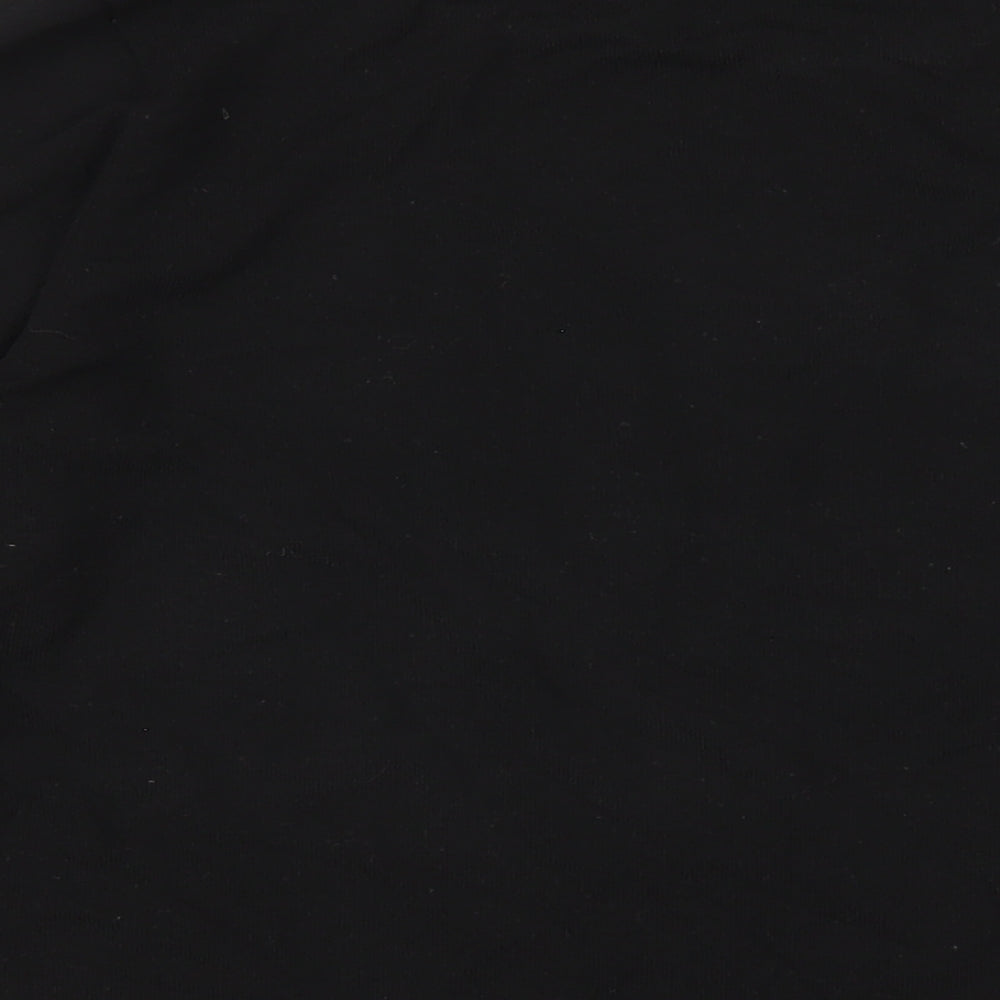 River Island Womens Black Patent Leather Basic T-Shirt Size 12 Round Neck