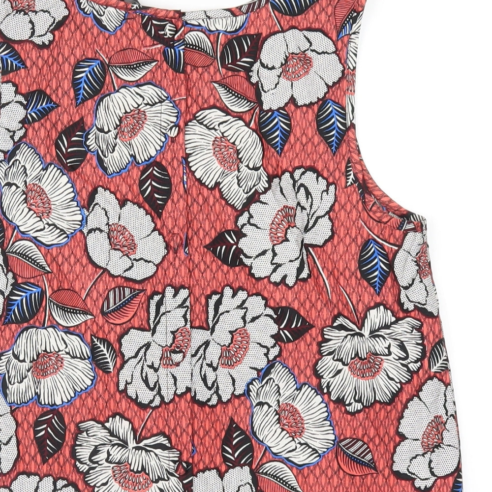 New Look Womens Multicoloured Floral Polyester Basic Tank Size 10 Round Neck