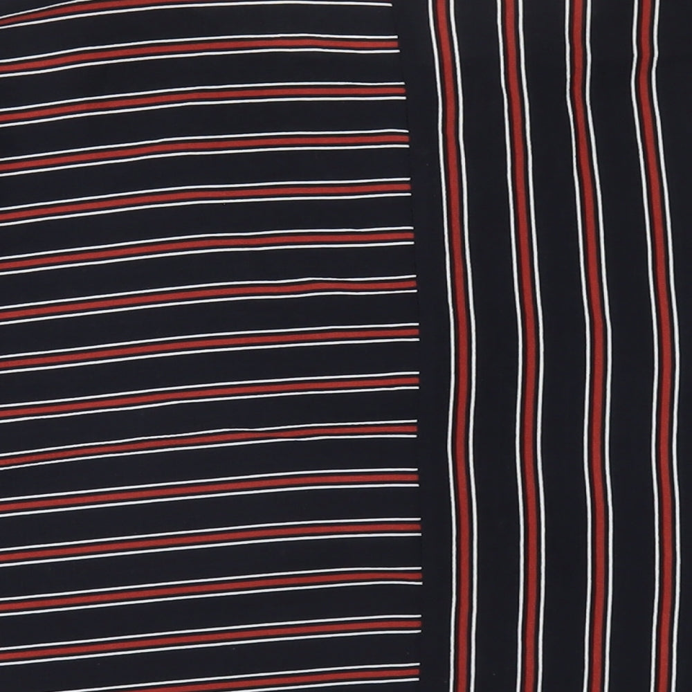 Marks & Spencer Womens Blue Striped Polyester Basic T-Shirt Size 10 Round Neck