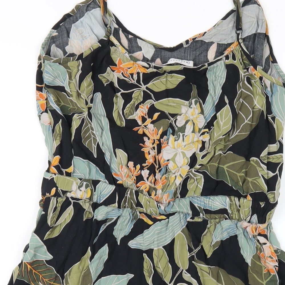 Warehouse Womens Multicoloured Geometric Viscose A-Line Size 10 V-Neck Pullover