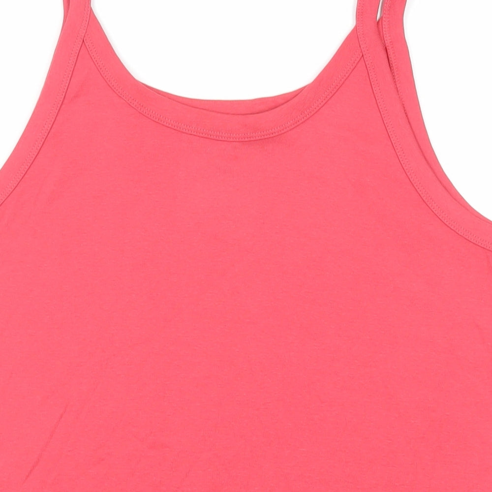 Marks & Spencer Womens Red Cotton Camisole Tank Size 22 Scoop Neck