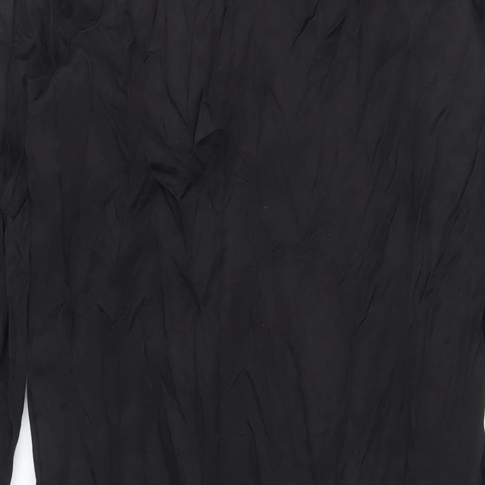 H&M Womens Black Viscose Shirt Dress Size XS Collared Pullover