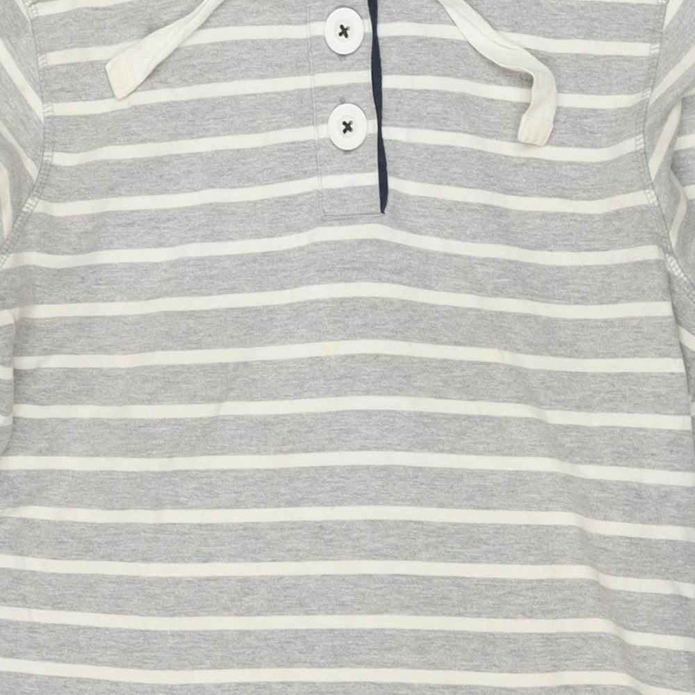 NEXT Womens Grey Striped Cotton Pullover Sweatshirt Size 10 Pullover - Tunic