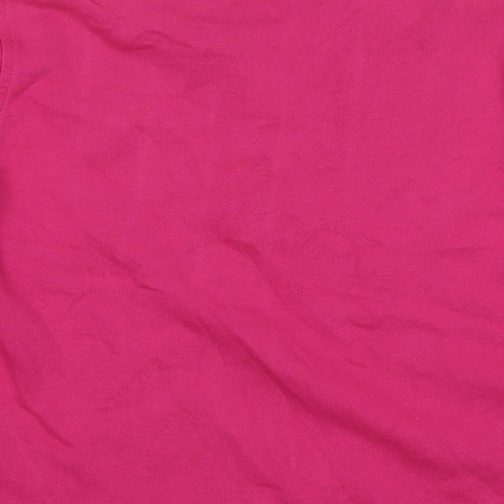 EWM Womens Pink Cotton Pullover Sweatshirt Size 14 Pullover - Embraided Flowers