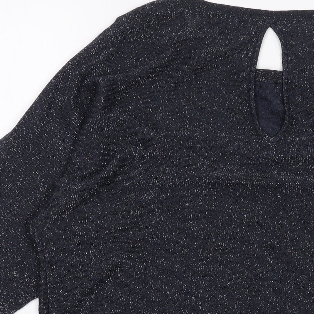 NEXT Womens Blue Round Neck Viscose Pullover Jumper Size 8