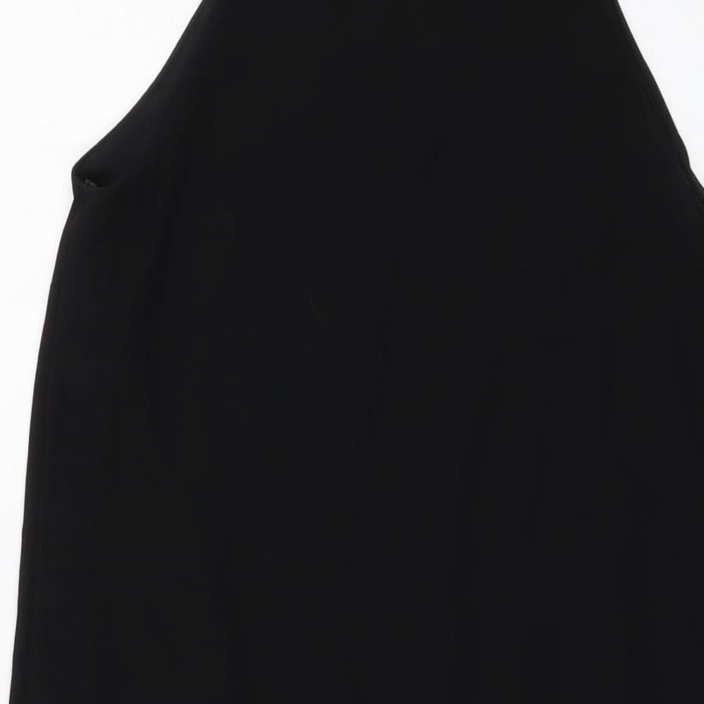 Monteau Womens Black Polyester Tank Dress Size S Round Neck Pullover