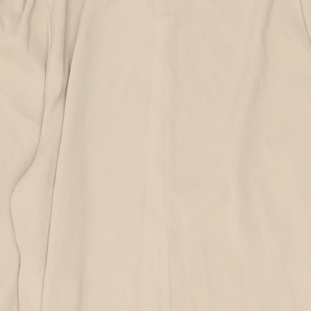 VERO MODA Womens Beige Polyester A-Line Size XL Crew Neck Zip