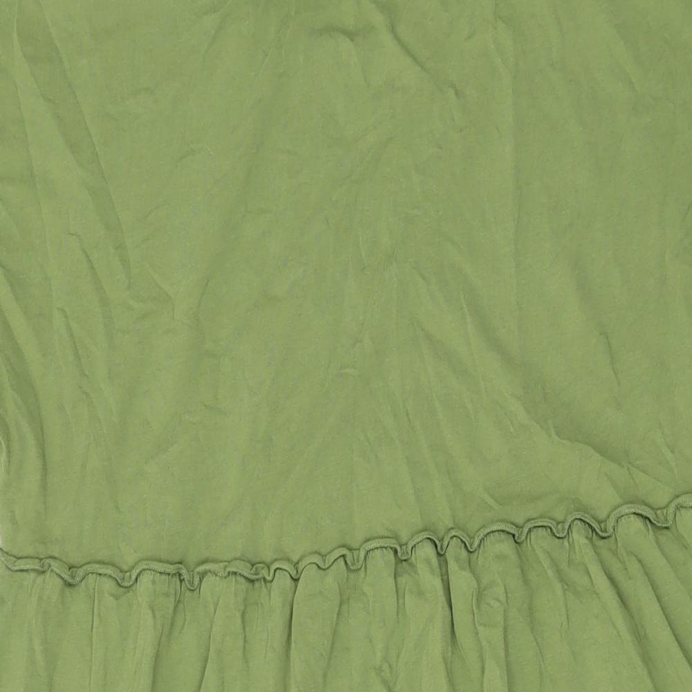 New Look Womens Green Cotton A-Line Size 12 Round Neck Pullover
