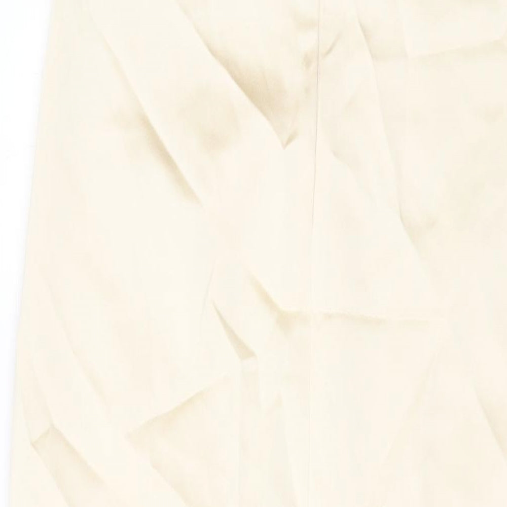 Zara Womens Beige Polyester A-Line Size XS Square Neck Zip