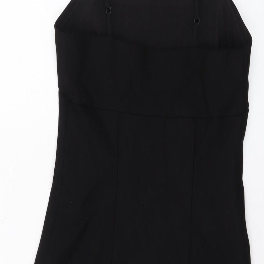 Silence + Noise Womens Black Viscose Mini Size XS Square Neck Pullover