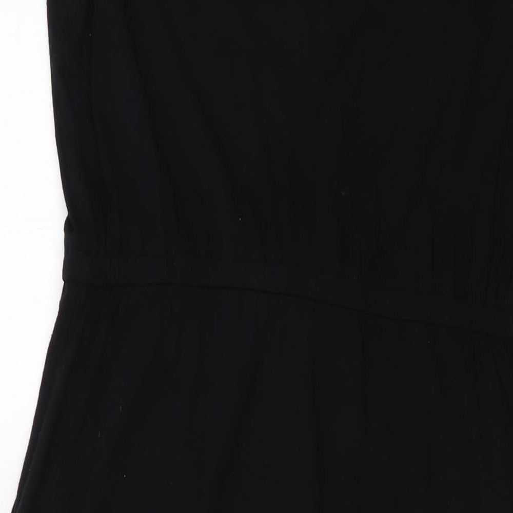 Warehouse Womens Black Viscose A-Line Size 10 Round Neck Pullover
