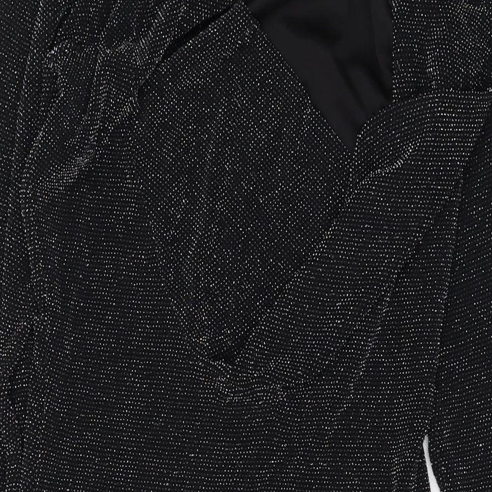 Prague Womens Black Polyester Bodycon Size 12 Round Neck Pullover