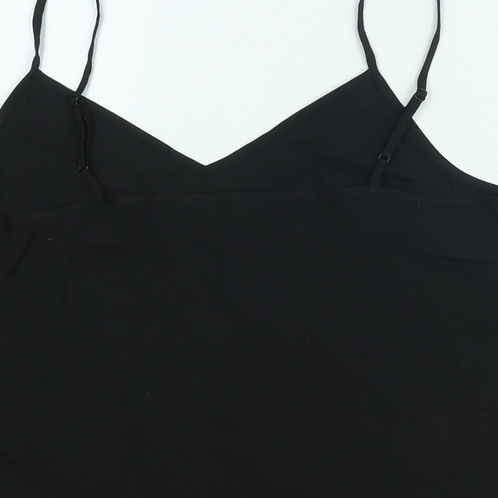 Marks & Spencer Womens Black Polyester Camisole Blouse Size 10 V-Neck