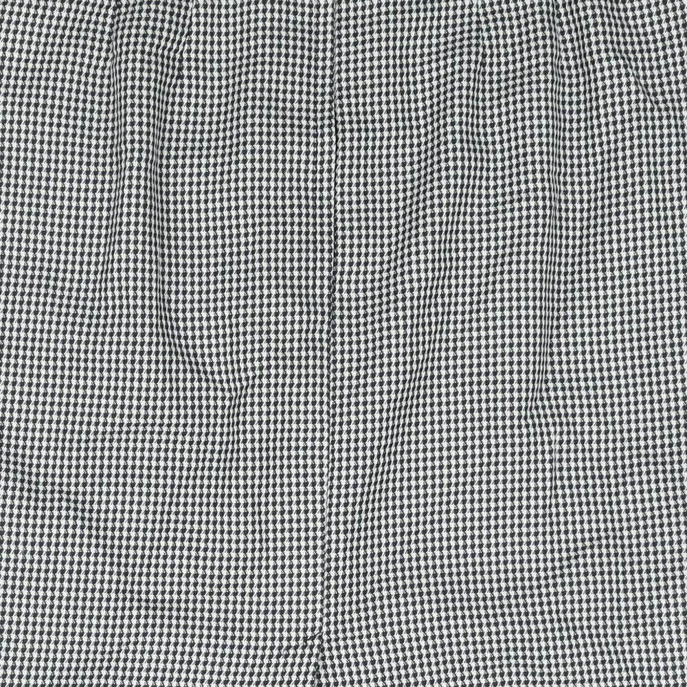 St Michael Womens Blue Check Polyester Straight & Pencil Skirt Size 32 in Zip - Houndstooth