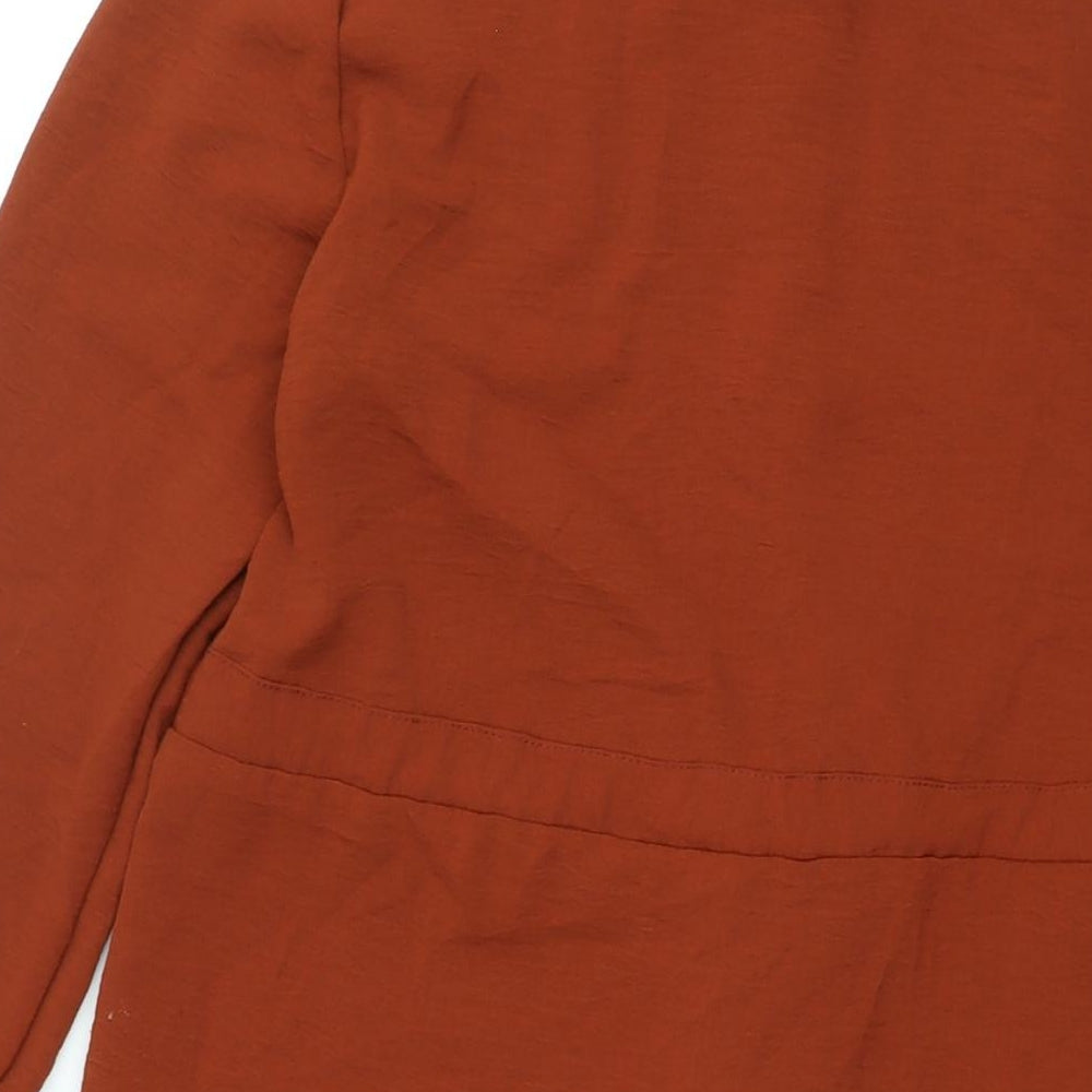 New Look Womens Brown Polyester Shirt Dress Size 10 Collared Button - Drawstring Waist