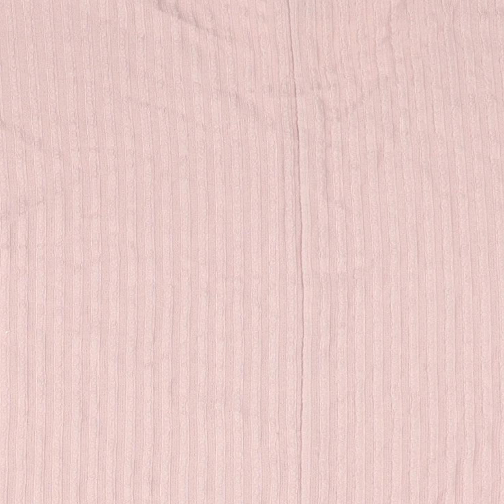 New Look Womens Pink Polyester Basic Blouse Size L V-Neck