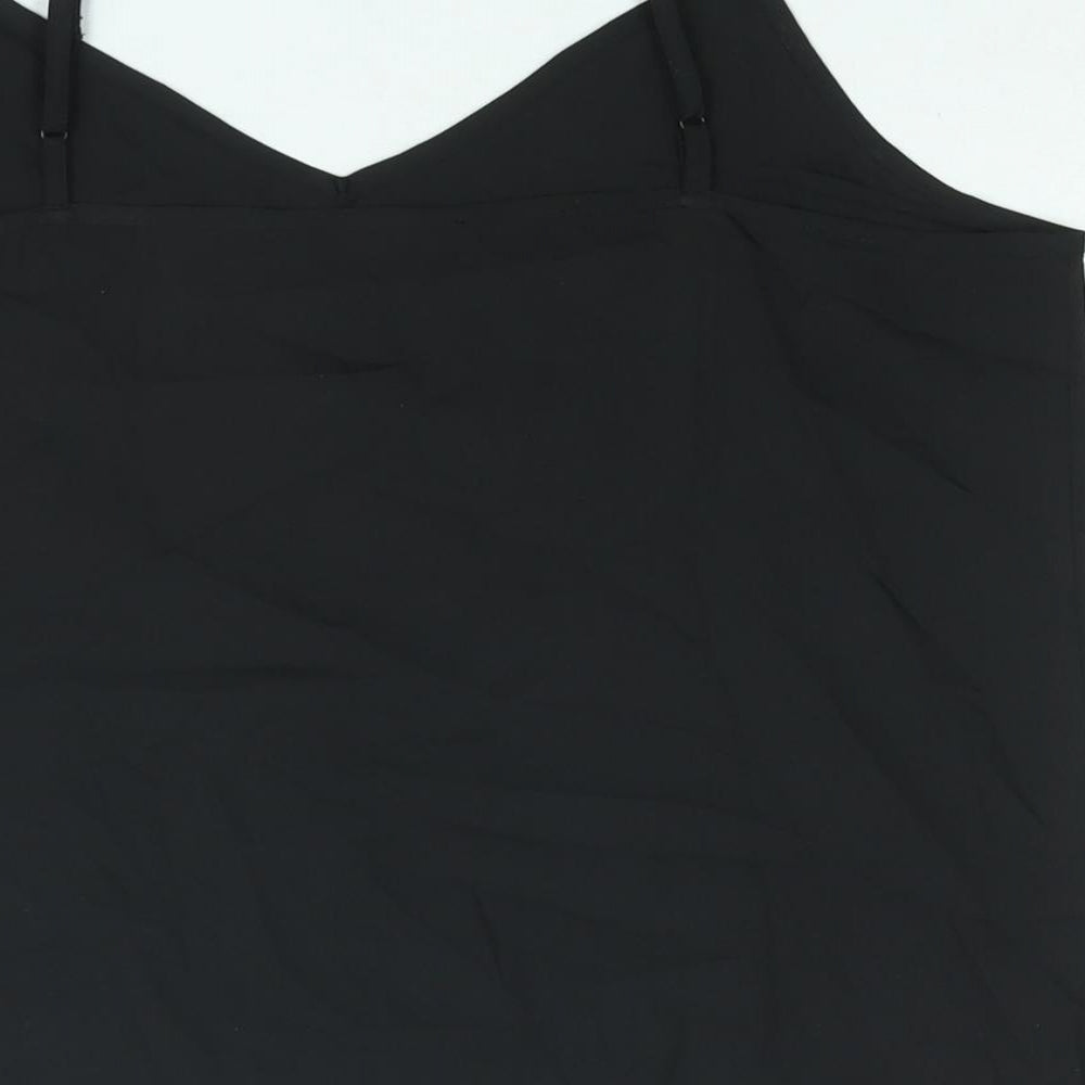 Marks & Spencer Womens Black Polyester Camisole Blouse Size 10 V-Neck