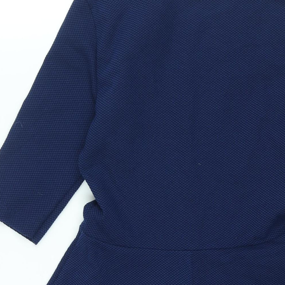 Topshop Womens Blue Polyester A-Line Size 8 Round Neck Pullover