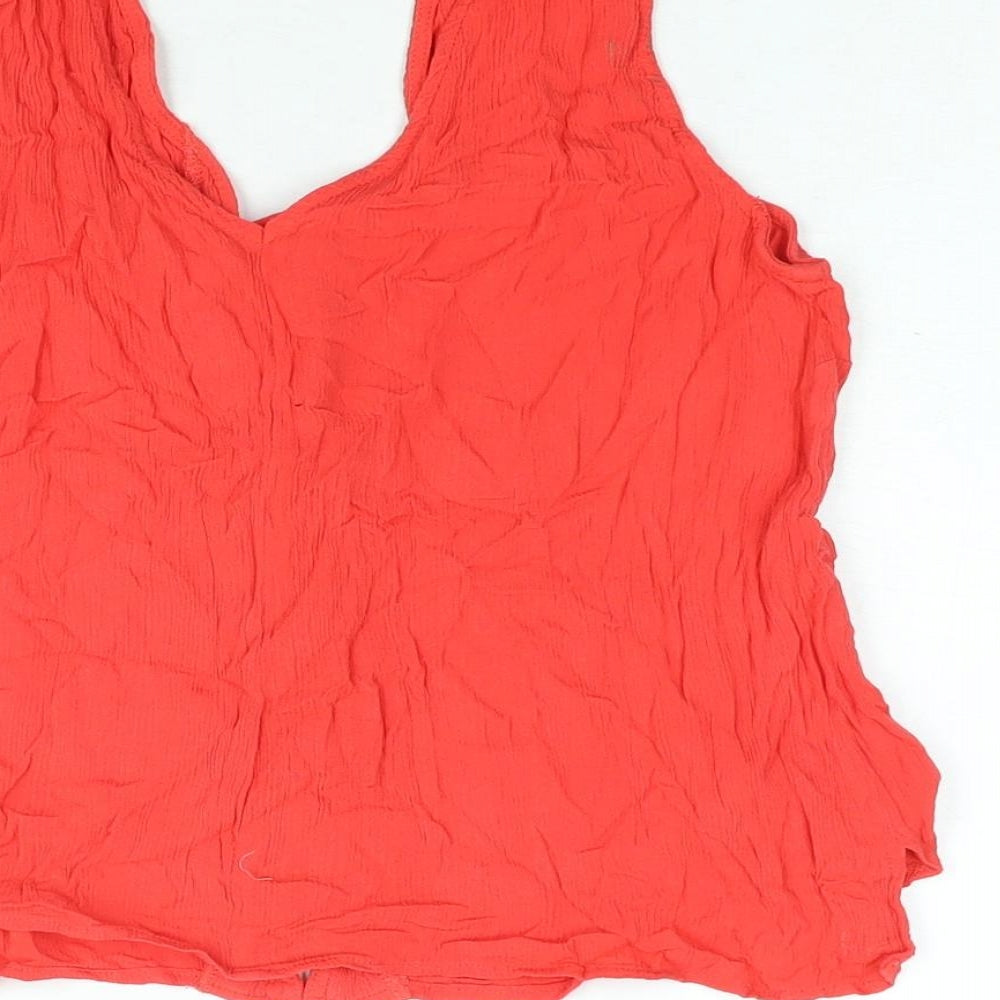 ASOS Womens Red Viscose Camisole Blouse Size 10 V-Neck