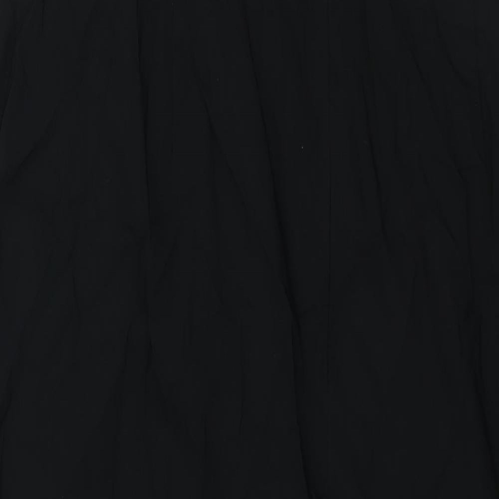 Marks & Spencer Womens Black Viscose Shift Size 22 Square Neck Zip - Front Slit