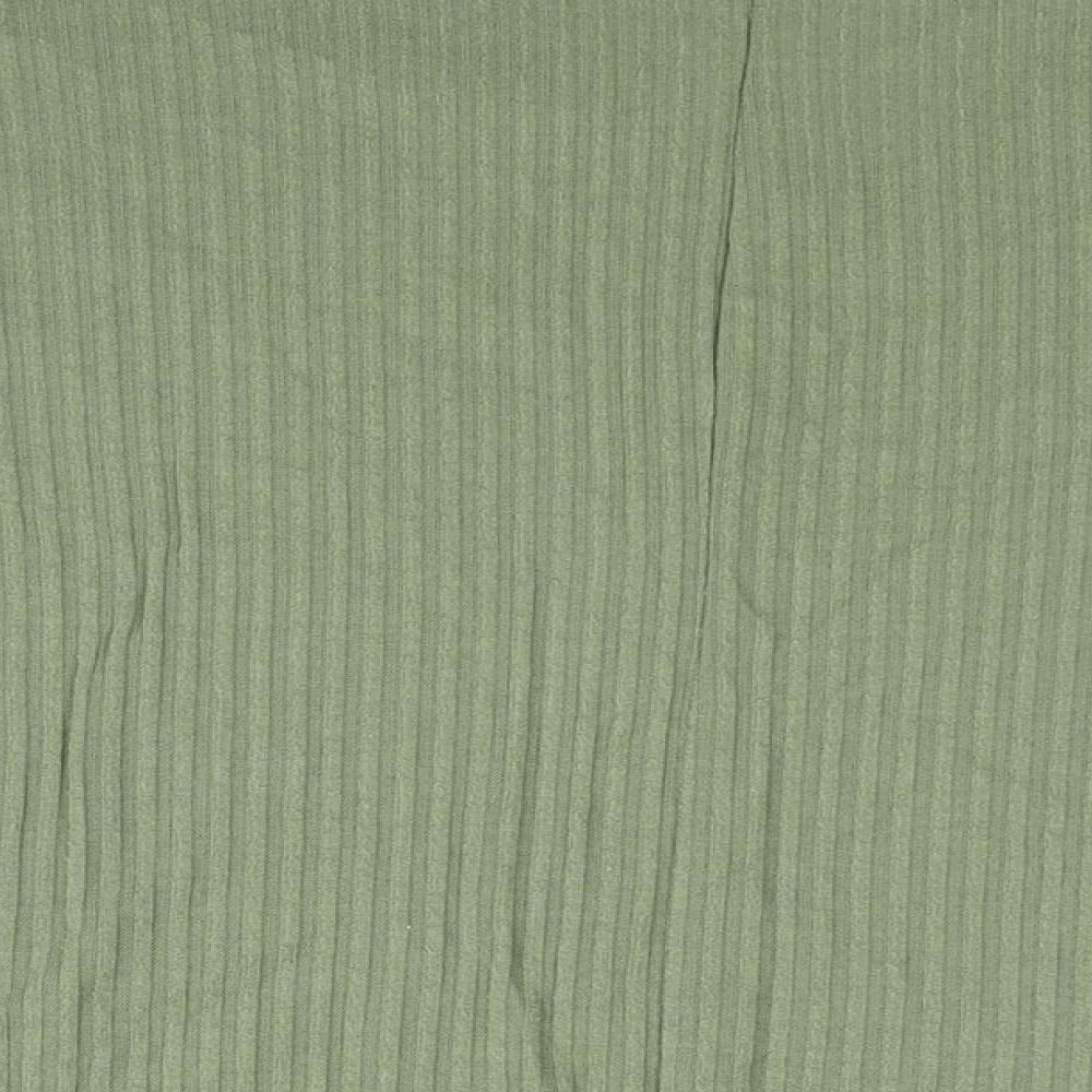 New Look Womens Green Polyester Basic Blouse Size M V-Neck - Size M-L