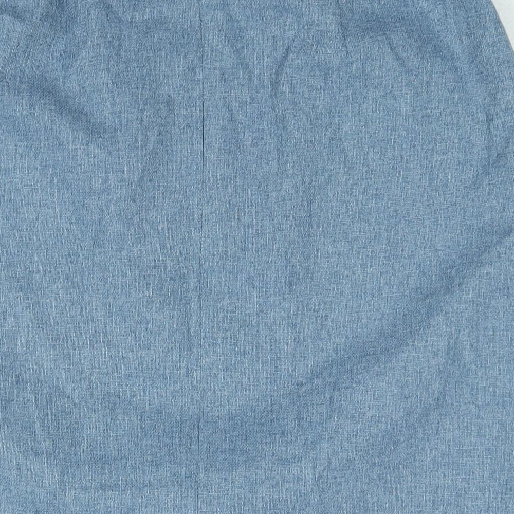 EWM Womens Blue Polyester Straight & Pencil Skirt Size 14 Zip