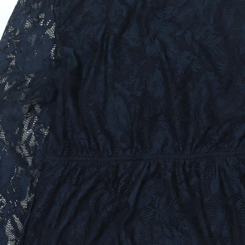 Body Flirt Womens Blue Polyester Shift Size M Scoop Neck Pullover