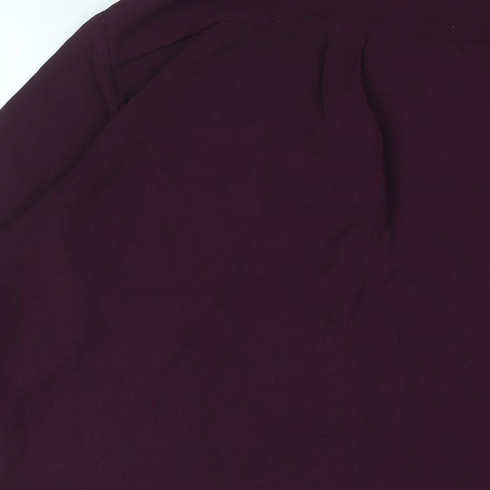 Dorothy Perkins Womens Purple Polyester Basic Button-Up Size 10 Collared